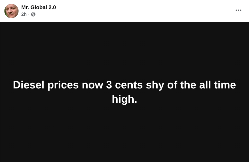 Krunkite - Diesel prices near record high